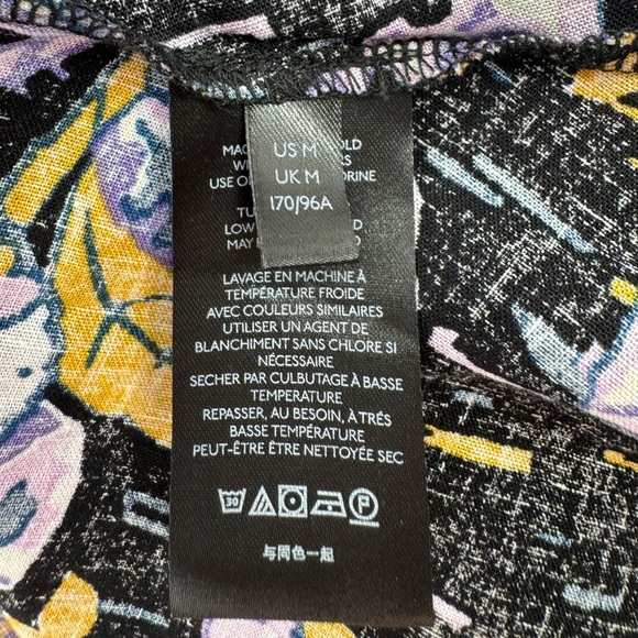 Free People Summer In Tulum Boho Linen Tunic Top Mini Dress Black Purple Medium - Picture 10 of 13